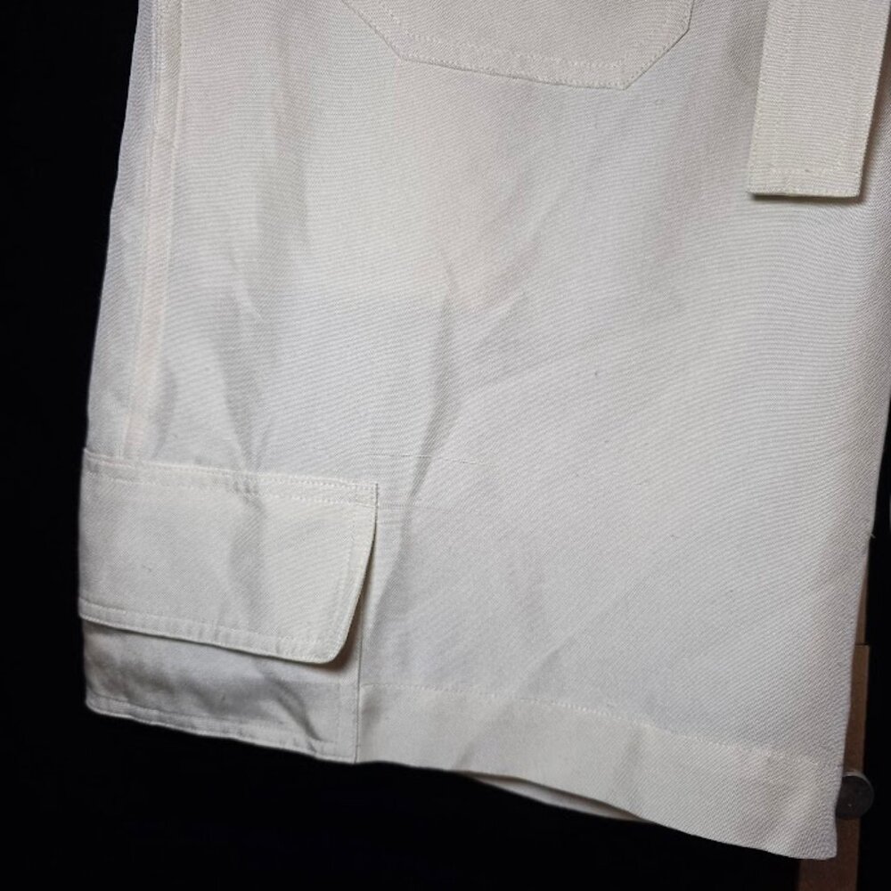 NWT Helmut Lang Duppioni Cargo Silk Bermuda Short in Ivory 6 - Picture 6 of 16